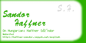 sandor haffner business card